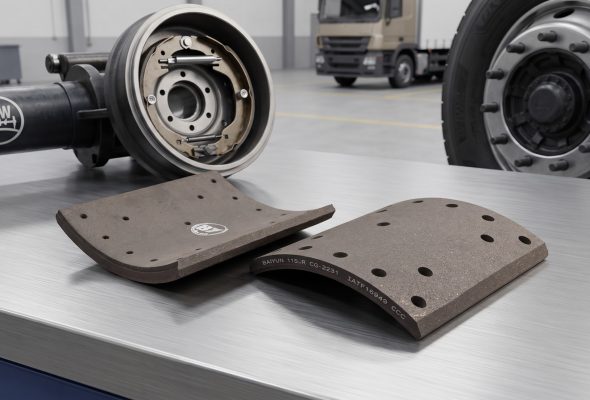 How to choose BPW brake lining supplier - commercial vehicle brake lining on workbench